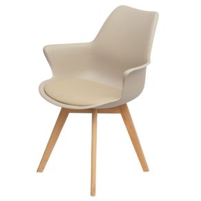 Cadeira com Bracos Joly Wood Or Design Assento Em Polipropileno Fendi Base Madeira